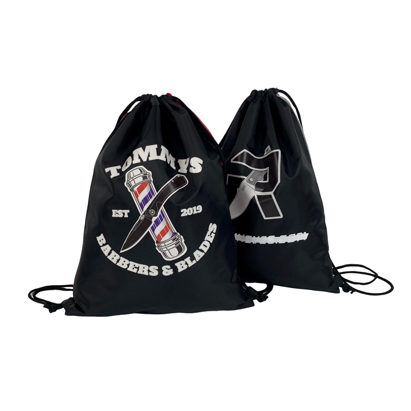 Black Nylon Drawstring Bag